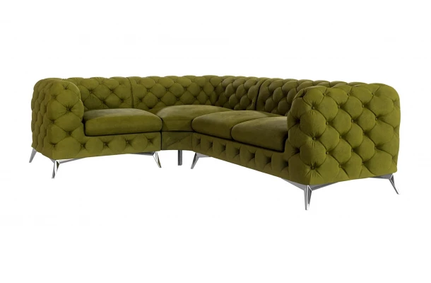 Narożnik czteroosobowy luksusowy pikowany Chesterfield TEO 1+E+2 - wypoczynkowe Narożnik czteroosobowy luksusowy pikowany Chesterfield TEO 1+E+2 - wypoczynkowe