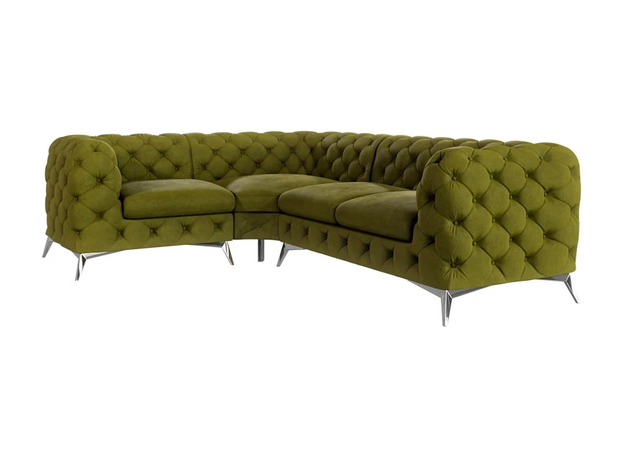 Narożnik czteroosobowy luksusowy pikowany Chesterfield TEO 1+E+2 Narożnik czteroosobowy luksusowy pikowany Chesterfield TEO 1+E+2
