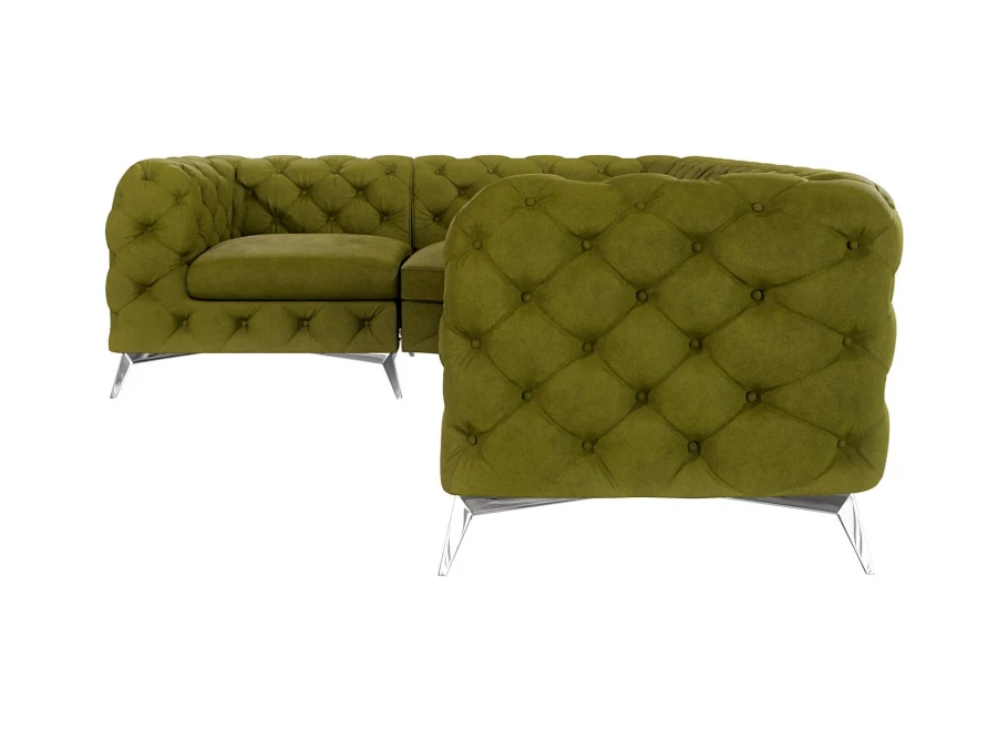 Narożnik czteroosobowy luksusowy pikowany Chesterfield TEO 1+E+2 Narożnik czteroosobowy luksusowy pikowany Chesterfield TEO 1+E+2