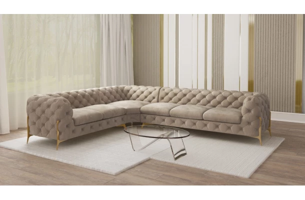 Narożnik sześcioosobowy pikowany glamour Chesterfield TEO HIGH 2+E+3 - bok Narożnik sześcioosobowy pikowany glamour Chesterfield TEO HIGH 2+E+3 - bok