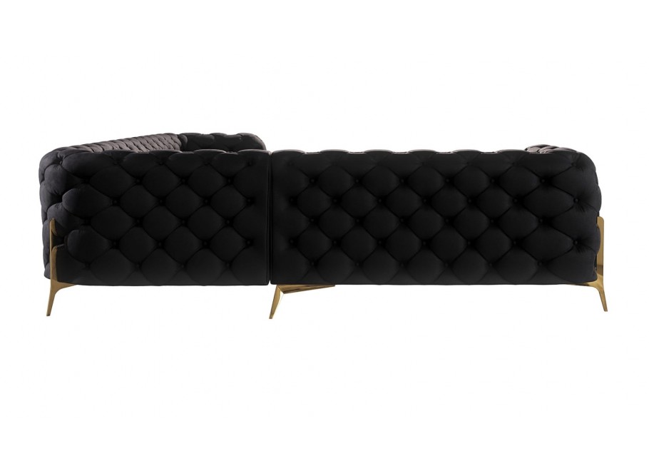 Narożnik sześcioosobowy pikowany glamour Chesterfield TEO HIGH 2+E+3 3