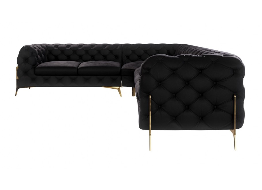 Narożnik sześcioosobowy pikowany glamour Chesterfield TEO HIGH 2+E+3 4