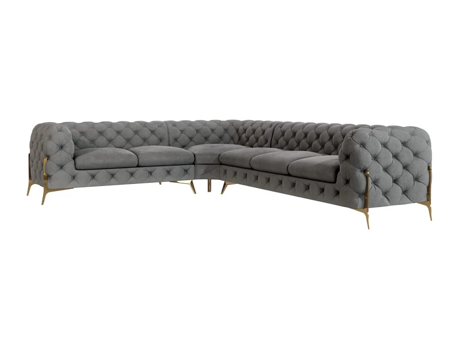 Narożnik sześcioosobowy pikowany glamour Chesterfield TEO HIGH 2+E+3 Narożnik sześcioosobowy pikowany glamour Chesterfield TEO HIGH 2+E+3