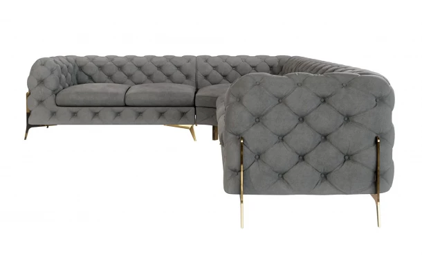 Narożnik sześcioosobowy pikowany glamour Chesterfield TEO HIGH 2+E+3 - narożniki Narożnik sześcioosobowy pikowany glamour Chesterfield TEO HIGH 2+E+3 - narożniki