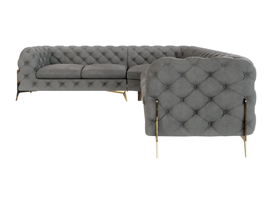 Narożnik sześcioosobowy pikowany glamour Chesterfield TEO HIGH 2+E+3 6