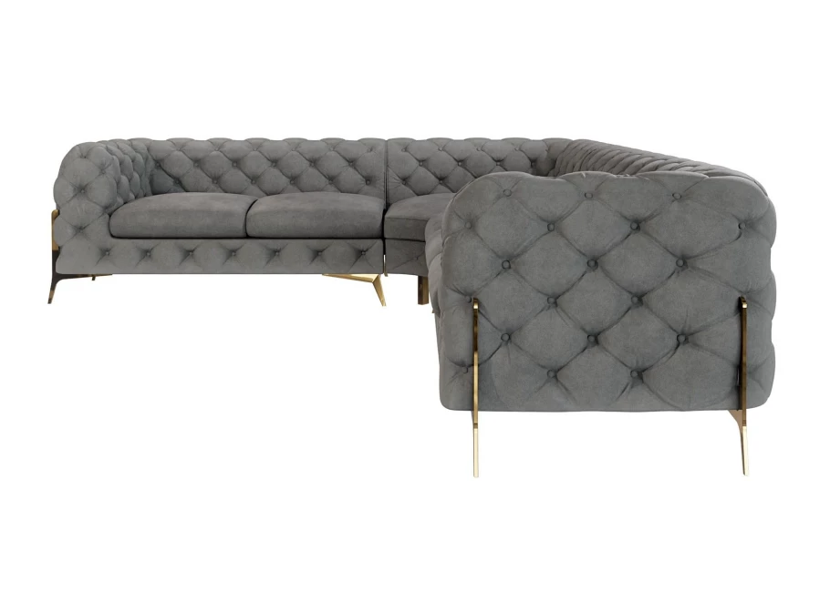 Narożnik sześcioosobowy pikowany glamour Chesterfield TEO HIGH 2+E+3 Narożnik sześcioosobowy pikowany glamour Chesterfield TEO HIGH 2+E+3