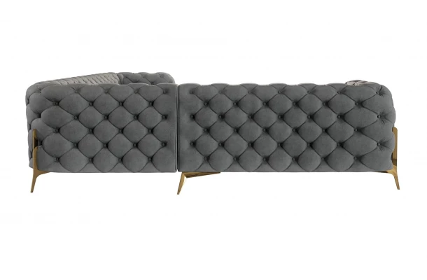 Narożnik sześcioosobowy pikowany glamour Chesterfield TEO HIGH 2+E+3 - meble Narożnik sześcioosobowy pikowany glamour Chesterfield TEO HIGH 2+E+3 - meble