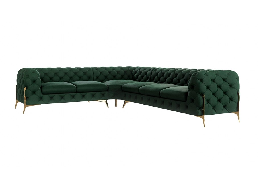 Narożnik sześcioosobowy pikowany glamour Chesterfield TEO HIGH 2+E+3 8