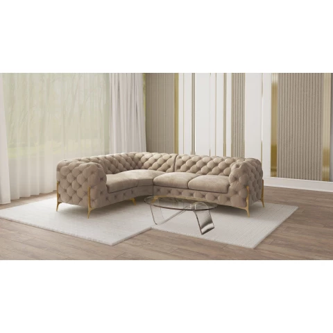 Narożnik czteroosobowy luksusowy pikowany Chesterfield TEO...