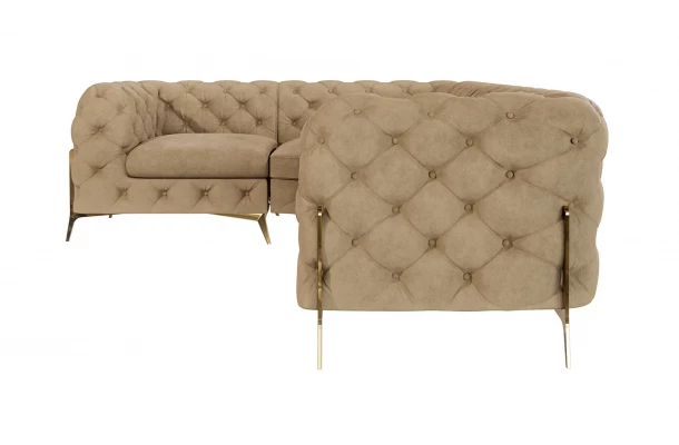 Narożnik czteroosobowy luksusowy pikowany Chesterfield TEO HIGH 1+E+2 - design Narożnik czteroosobowy luksusowy pikowany Chesterfield TEO HIGH 1+E+2 - design