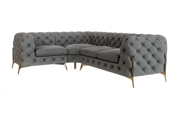 Narożnik czteroosobowy luksusowy pikowany Chesterfield TEO HIGH 1+E+2 - przestronne Narożnik czteroosobowy luksusowy pikowany Chesterfield TEO HIGH 1+E+2 - przestronne
