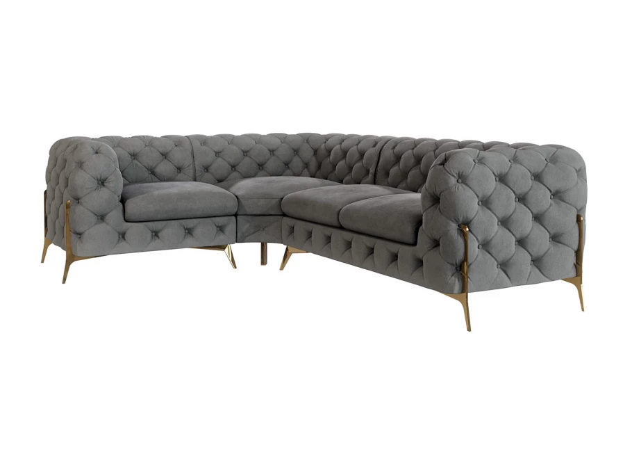 Narożnik czteroosobowy luksusowy pikowany Chesterfield TEO HIGH 1+E+2 Narożnik czteroosobowy luksusowy pikowany Chesterfield TEO HIGH 1+E+2