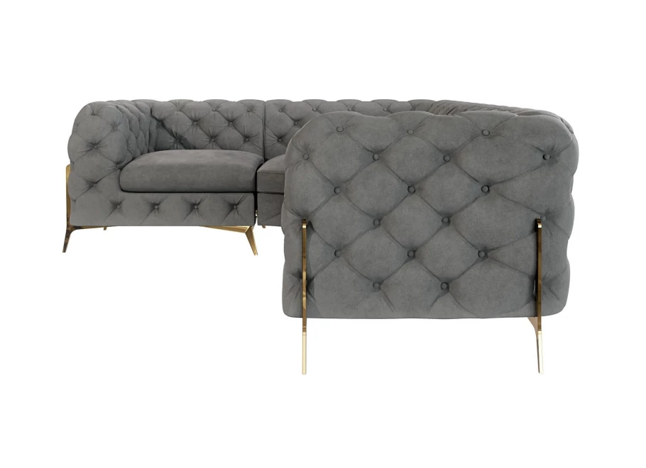 Narożnik czteroosobowy luksusowy pikowany Chesterfield TEO HIGH 1+E+2 Narożnik czteroosobowy luksusowy pikowany Chesterfield TEO HIGH 1+E+2