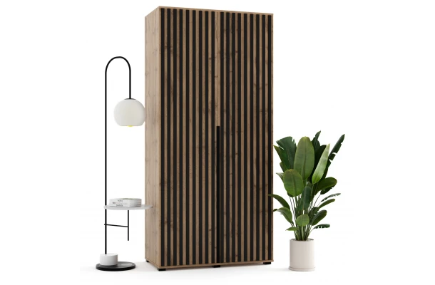 Szafa uchylna dwudrzwiowa z lamelami na wymiar Tessa - design i funkcjonalnosc w parze