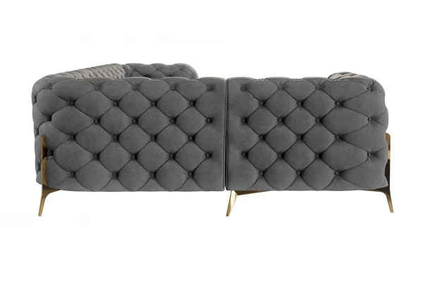 Narożnik czteroosobowy luksusowy pikowany Chesterfield TEO HIGH 1+E+2 - meble Narożnik czteroosobowy luksusowy pikowany Chesterfield TEO HIGH 1+E+2 - meble
