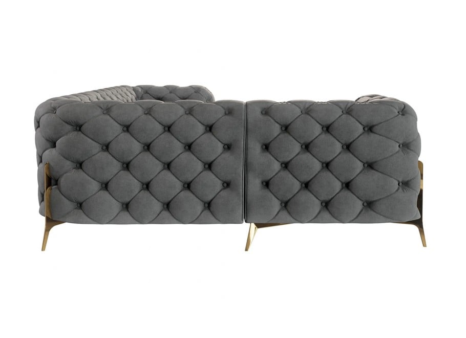 Narożnik czteroosobowy luksusowy pikowany Chesterfield TEO HIGH 1+E+2 7