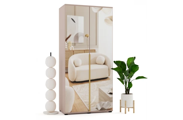 Szafa uchylna dwudrzwiowa z dużym lustrem na wymiar Vika - design i funkcjonalnosc w parze