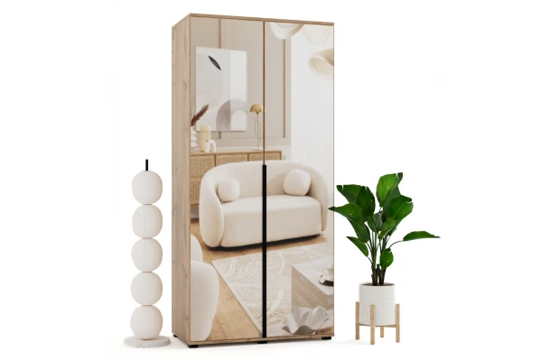 Szafa uchylna dwudrzwiowa z dużym lustrem na wymiar Vika - design i funkcjonalnosc w parze