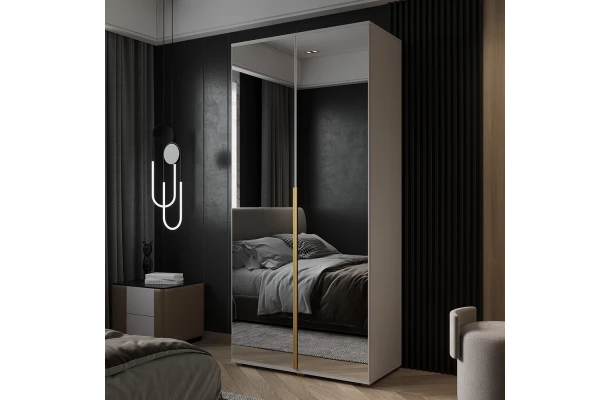 Szafa uchylna dwudrzwiowa z dużym lustrem na wymiar Vika - design i funkcjonalnosc w parze