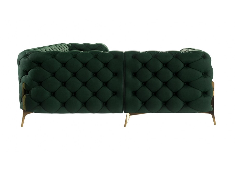Narożnik czteroosobowy luksusowy pikowany Chesterfield TEO HIGH 1+E+2 10
