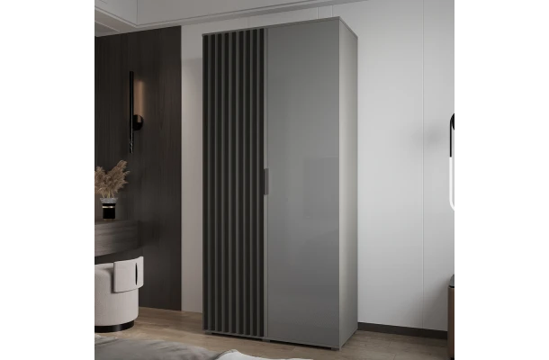 Szafa uchylna dwudrzwiowa z lacobelem i lamelami na wymiar Luka - design i funkcjonalnosc w parze