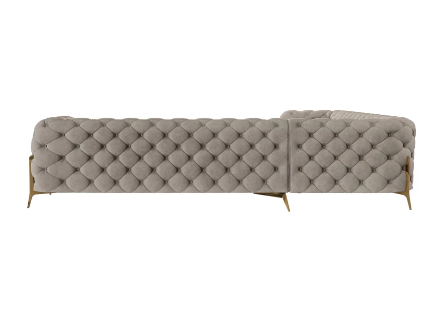 Narożnik siedmioosobowy pikowany glamour Chesterfield TEO HIGH 3+E+3