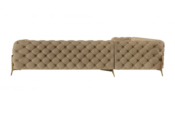 Narożnik siedmioosobowy pikowany glamour Chesterfield TEO HIGH 3+E+3 - meble