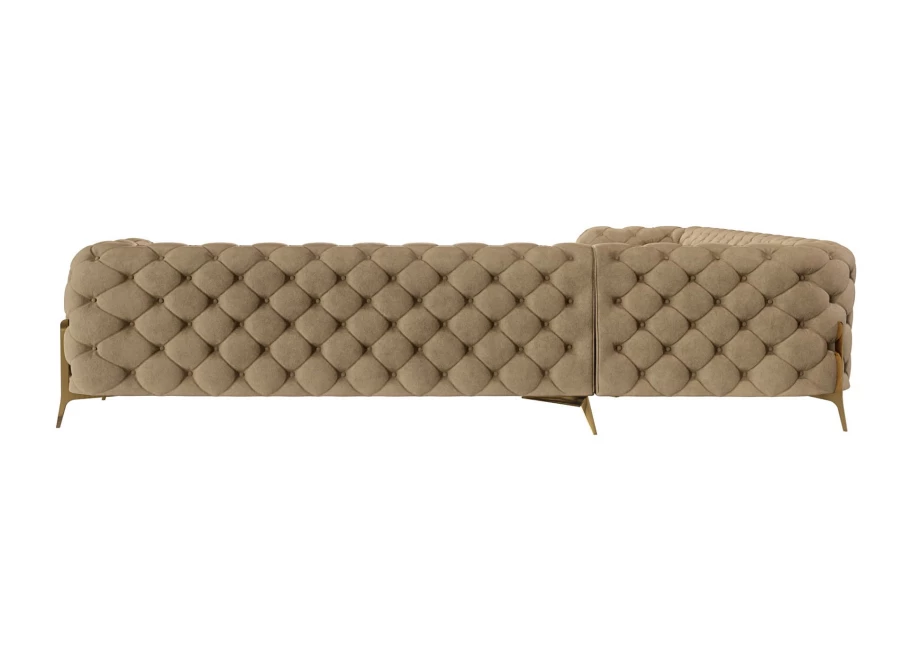 Narożnik siedmioosobowy pikowany glamour Chesterfield TEO HIGH 3+E+3
