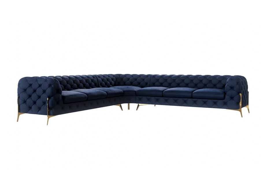 Narożnik siedmioosobowy pikowany glamour Chesterfield TEO HIGH 3+E+3 8