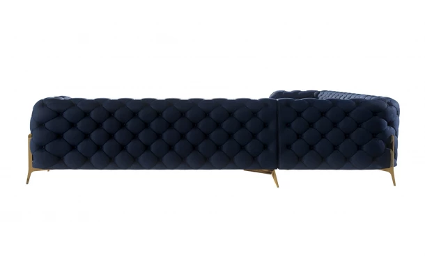 Narożnik siedmioosobowy pikowany glamour Chesterfield TEO HIGH 3+E+3 - stylowe