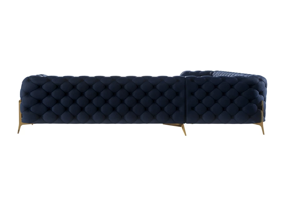 Narożnik siedmioosobowy pikowany glamour Chesterfield TEO HIGH 3+E+3