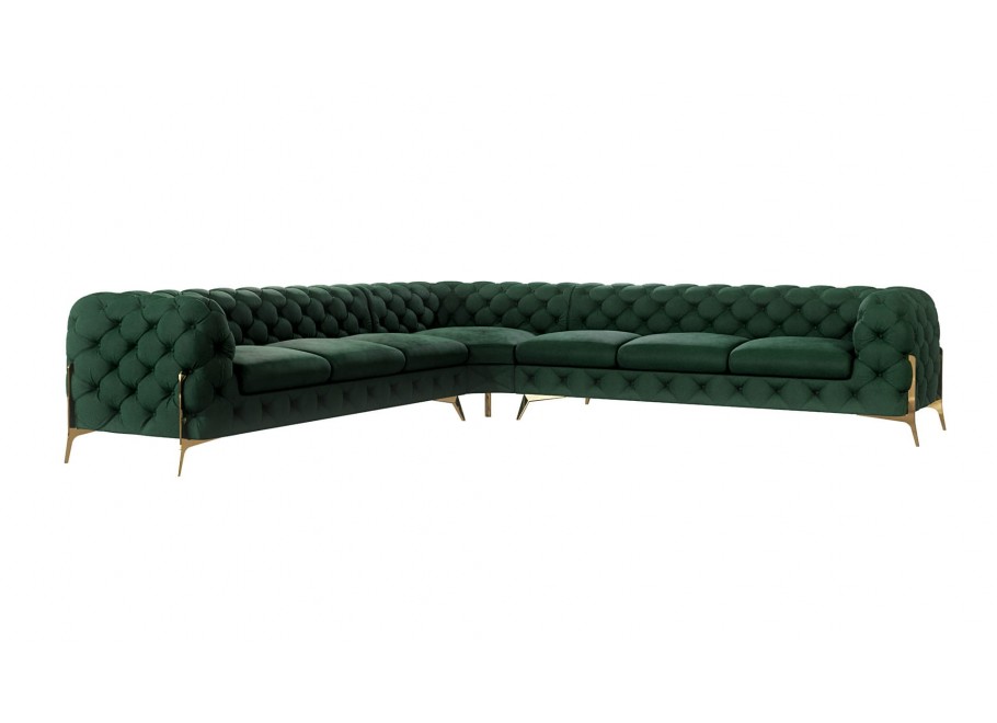 Narożnik siedmioosobowy pikowany glamour Chesterfield TEO HIGH 3+E+3 11