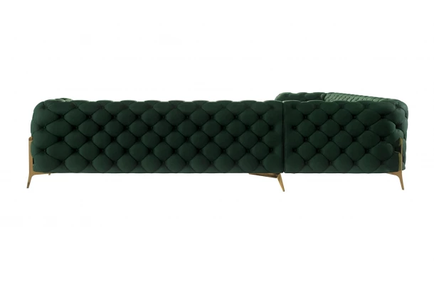 Narożnik siedmioosobowy pikowany glamour Chesterfield TEO HIGH 3+E+3 - design i funkcjonalnosc w parze
