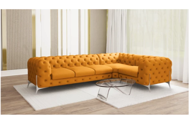 Narożnik pięcioosobowy luksusowy pikowany Chesterfield TEO HIGH 3+E+1 - bok Narożnik pięcioosobowy luksusowy pikowany Chesterfield TEO HIGH 3+E+1 - bok