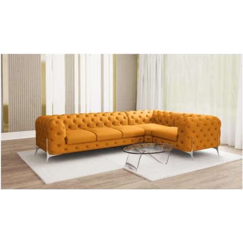 Narożnik pięcioosobowy luksusowy pikowany Chesterfield TEO...