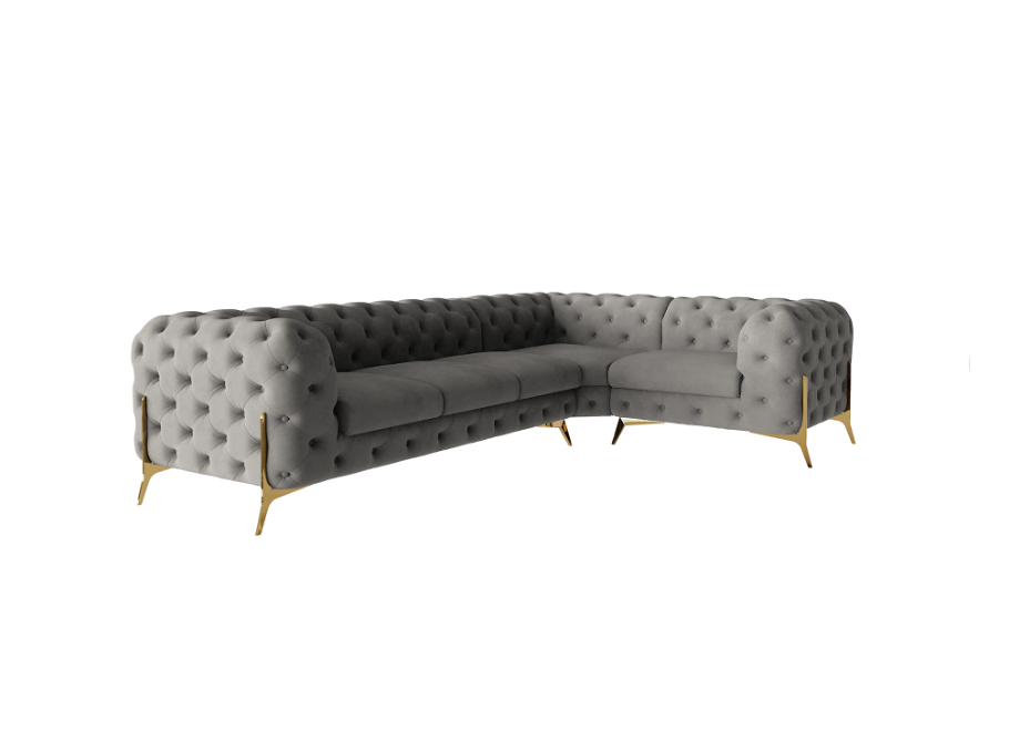 Narożnik pięcioosobowy luksusowy pikowany Chesterfield TEO HIGH 3+E+1 7