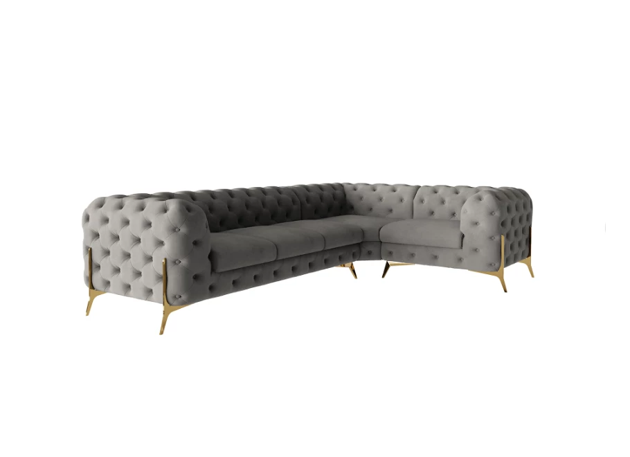 Narożnik pięcioosobowy luksusowy pikowany Chesterfield TEO HIGH 3+E+1 Narożnik pięcioosobowy luksusowy pikowany Chesterfield TEO HIGH 3+E+1