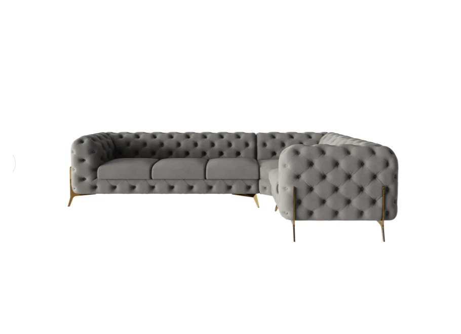 Narożnik pięcioosobowy luksusowy pikowany Chesterfield TEO HIGH 3+E+1 Narożnik pięcioosobowy luksusowy pikowany Chesterfield TEO HIGH 3+E+1