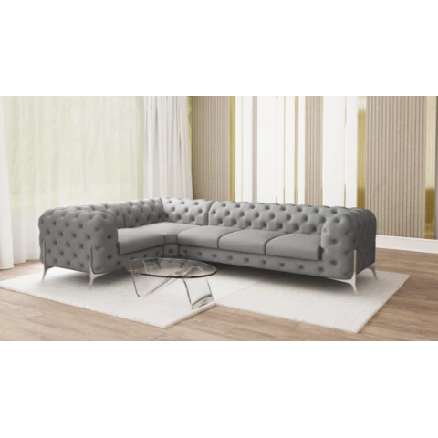 Narożnik pięcioosobowy luksusowy pikowany Chesterfield TEO...