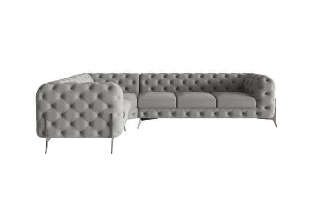 Narożnik pięcioosobowy luksusowy pikowany Chesterfield TEO HIGH 1+E+3 - design
