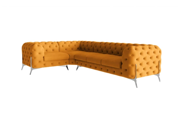 Narożnik pięcioosobowy luksusowy pikowany Chesterfield TEO HIGH 1+E+3 - luksusowe