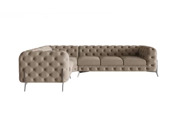 Narożnik pięcioosobowy luksusowy pikowany Chesterfield TEO HIGH 1+E+3 - meble