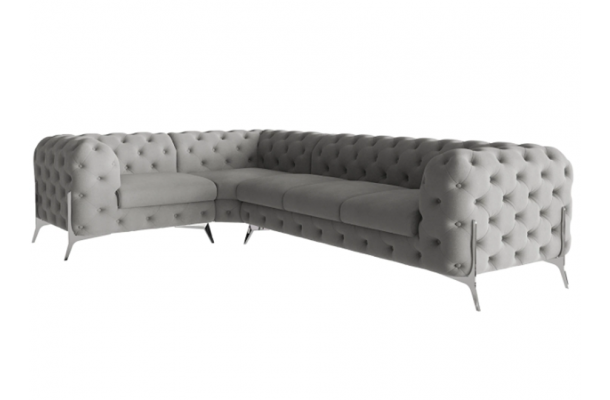 Narożnik pięcioosobowy luksusowy pikowany Chesterfield TEO HIGH 1+E+3
