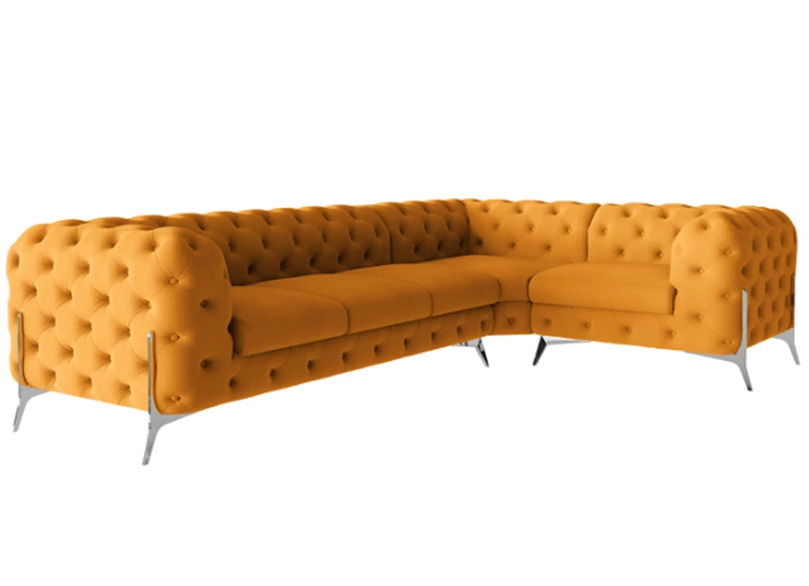 Narożnik pięcioosobowy luksusowy pikowany Chesterfield TEO HIGH 3+E+1 Narożnik pięcioosobowy luksusowy pikowany Chesterfield TEO HIGH 3+E+1