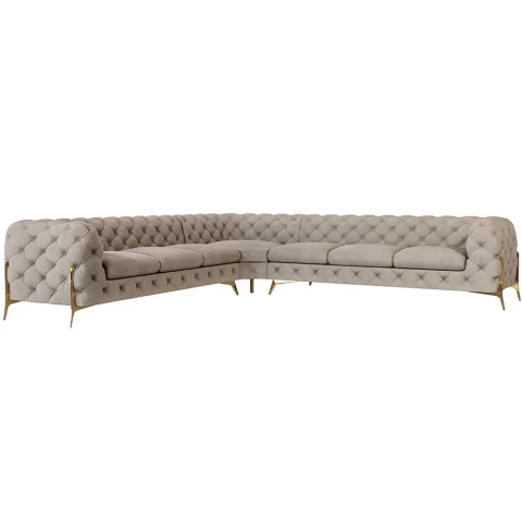 Narożnik siedmioosobowy pikowany glamour Chesterfield TEO HIGH...