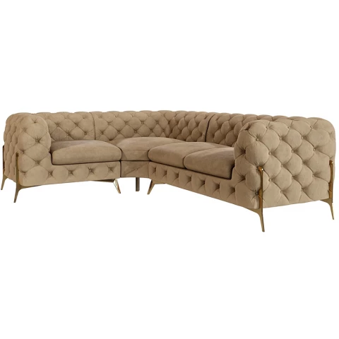 Narożnik czteroosobowy luksusowy pikowany Chesterfield TEO...