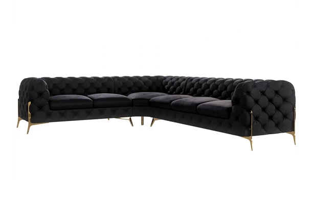 Narożnik sześcioosobowy pikowany glamour Chesterfield TEO HIGH 2+E+3 - otwarty Narożnik sześcioosobowy pikowany glamour Chesterfield TEO HIGH 2+E+3 - otwarty