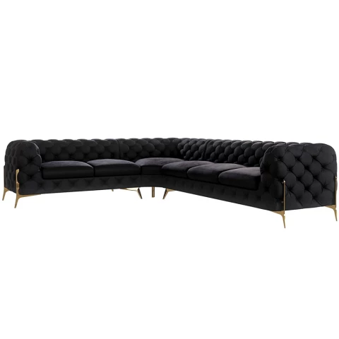Narożnik sześcioosobowy pikowany glamour Chesterfield TEO HIGH...