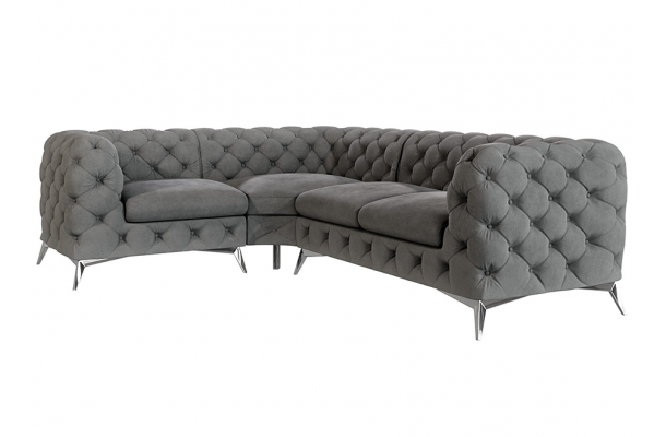Narożnik czteroosobowy luksusowy pikowany Chesterfield TEO 1+E+2