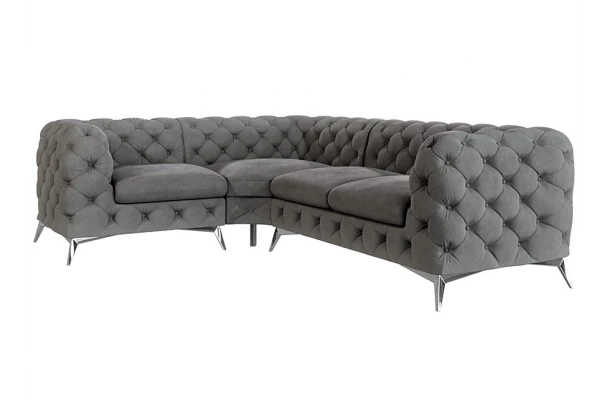 Narożnik czteroosobowy luksusowy pikowany Chesterfield TEO 1+E+2 - otwarty Narożnik czteroosobowy luksusowy pikowany Chesterfield TEO 1+E+2 - otwarty